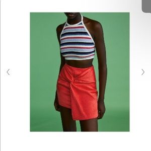 Red asymmetrical Zara skirt S